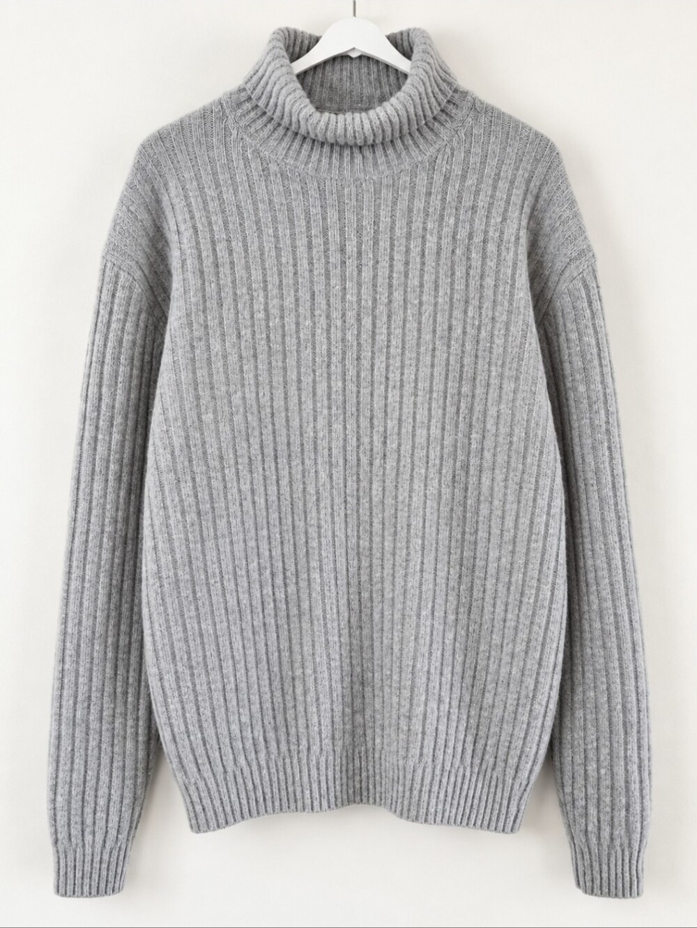 Suitsupply Turtleneck Sweater Mens XXL Gray Ribbed Wool Alpaca Rollneck Pullover